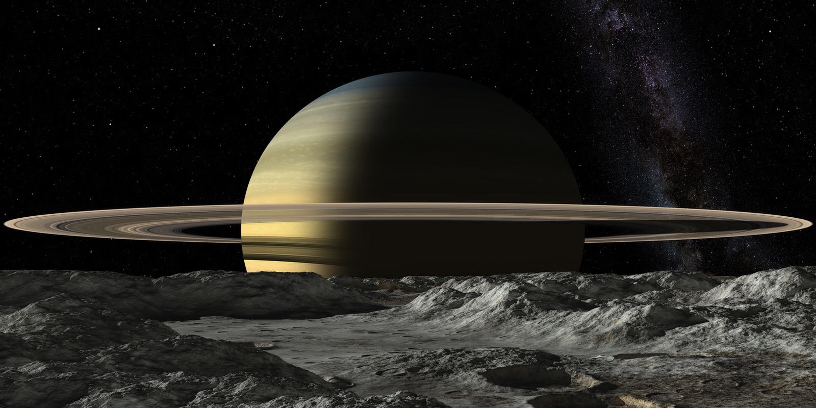 Sicht von Mimas